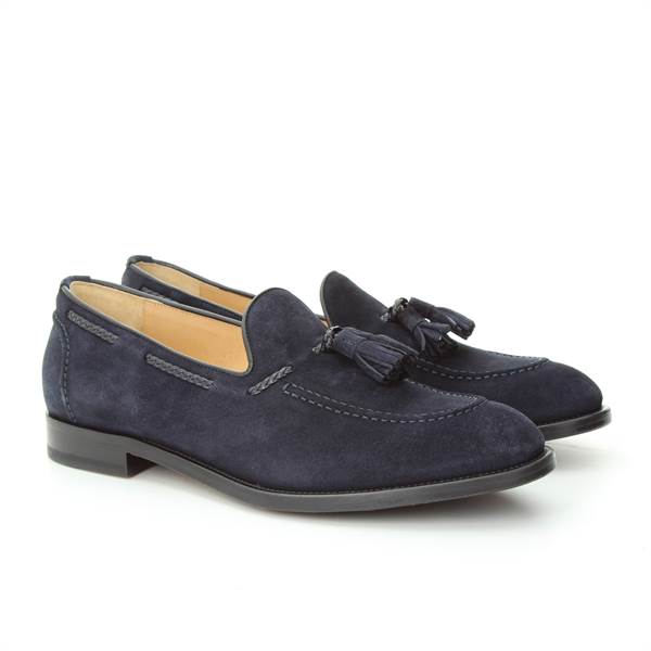 LANCIOTTI DE VERZI MOCASSINO suede blu 