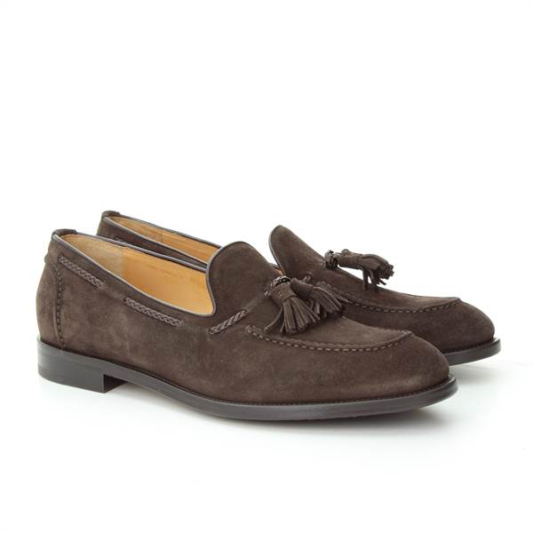 LANCIOTTI DE VERZI MOCASSINO suede t.moro 