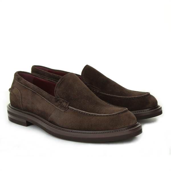 LANCIOTTI DE VERZI MOCCASIN suede brown 