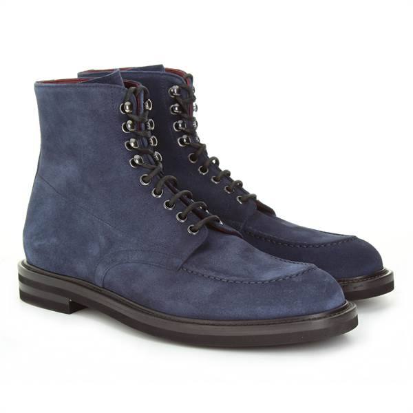 LANCIOTTI DE VERZI STIVALETTO suede blu 