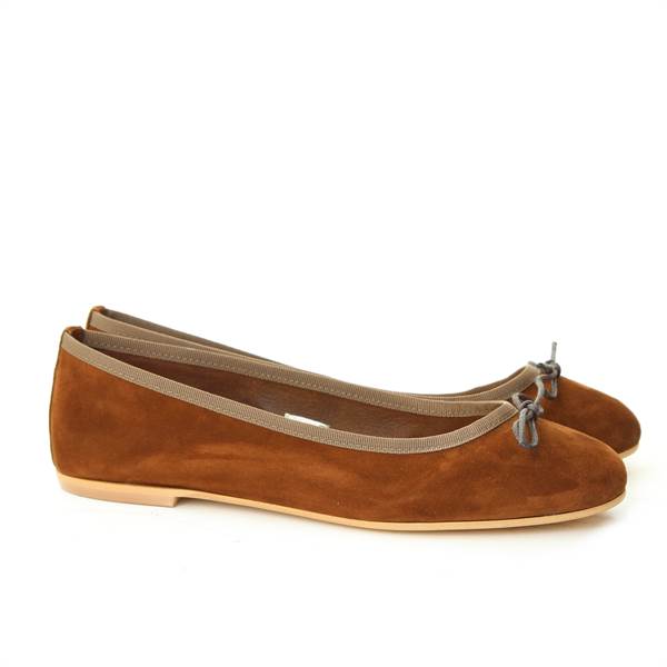 LANCIOTTI DE VERZI ballet flat camoscio BROWN 