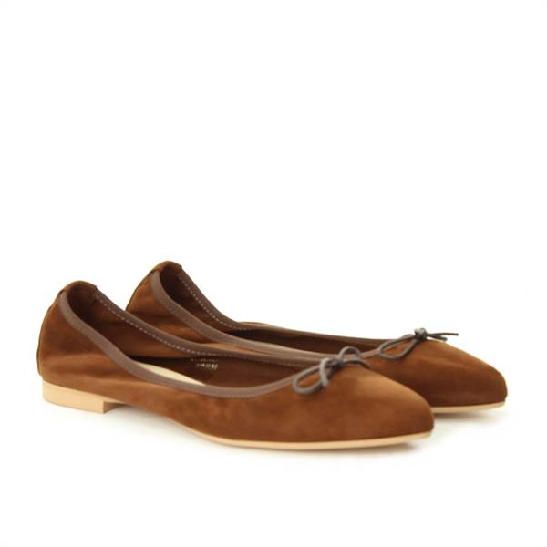 LANCIOTTI DE VERZI ballet flat camoscio BROWN 