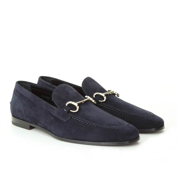 LANCIOTTI DE VERZI MOCASSINO suede BLU 