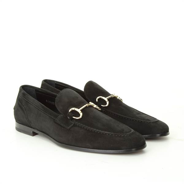 LANCIOTTI DE VERZI MOCASSINO suede NERO 