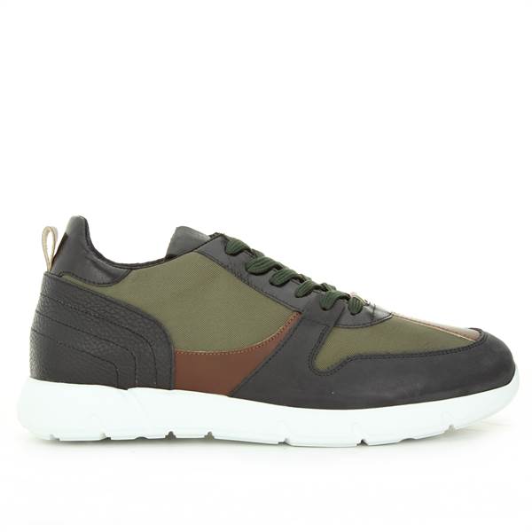 LANCIOTTI DE VERZI SNEAKERS vitello_tessuto black green 